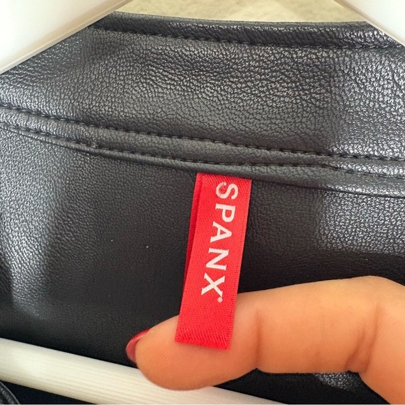 Spanx II Moto Jacket Luxe Black Faux Leather Zip Front New With Tags - Picture 9 of 12